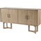 Libra Dowell Four Door Mindi Wood Buffet Cabinet With Parquetry Design